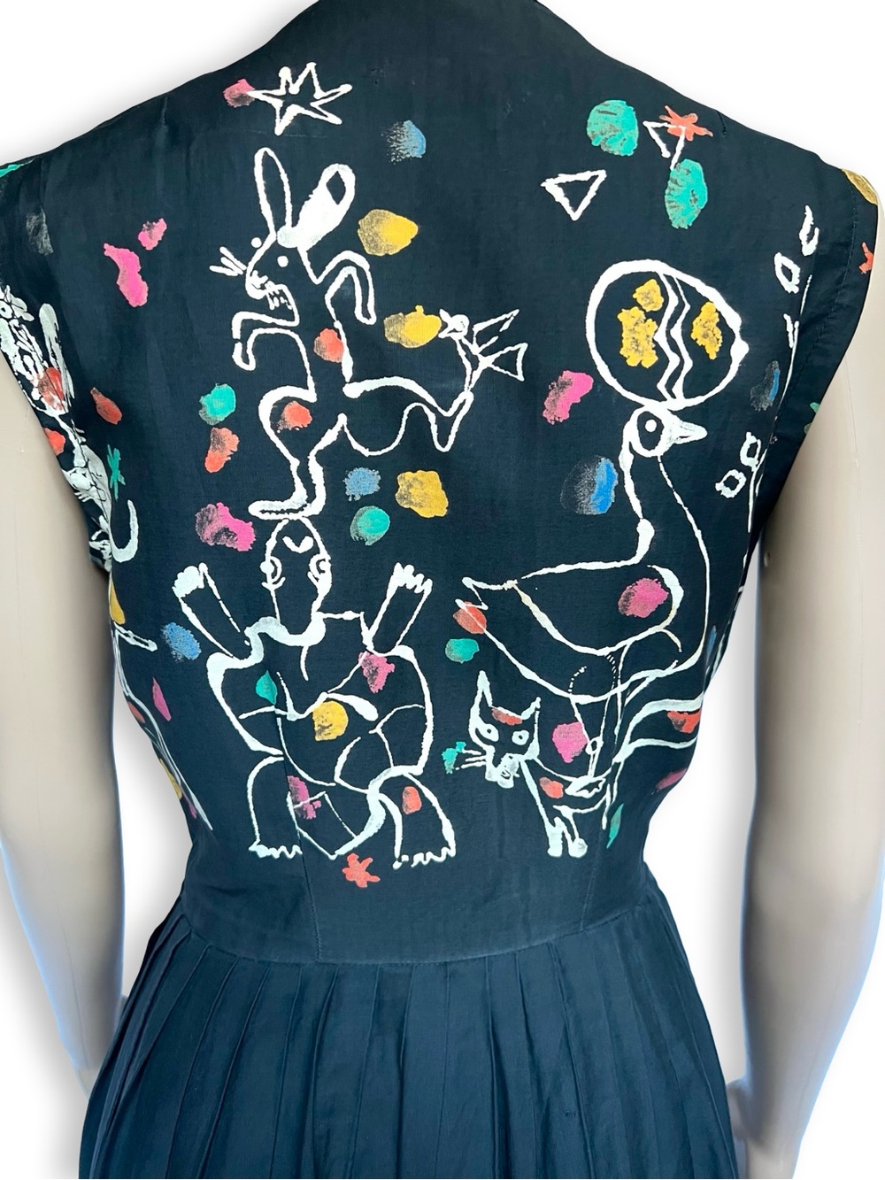 Vintage 1950s AAA American Artist Association Hans Moller Fairy Tale Print Dress